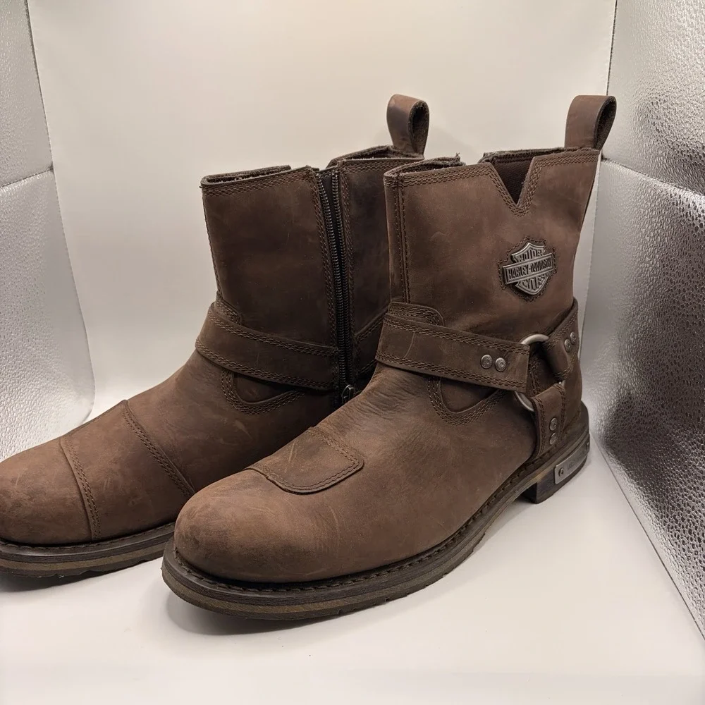 Harley Davidson Conklin D96162 Men’s 9 Brown Waterproof Leather Motorcycle Boots